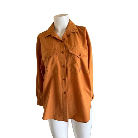 Dalton golden bronze women’s L button up vintage 90s retro button up - Picture 1 of 4